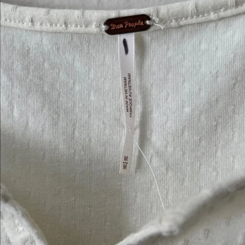 Like New! Free People Brunch Date Henley Top Ivory in Size M